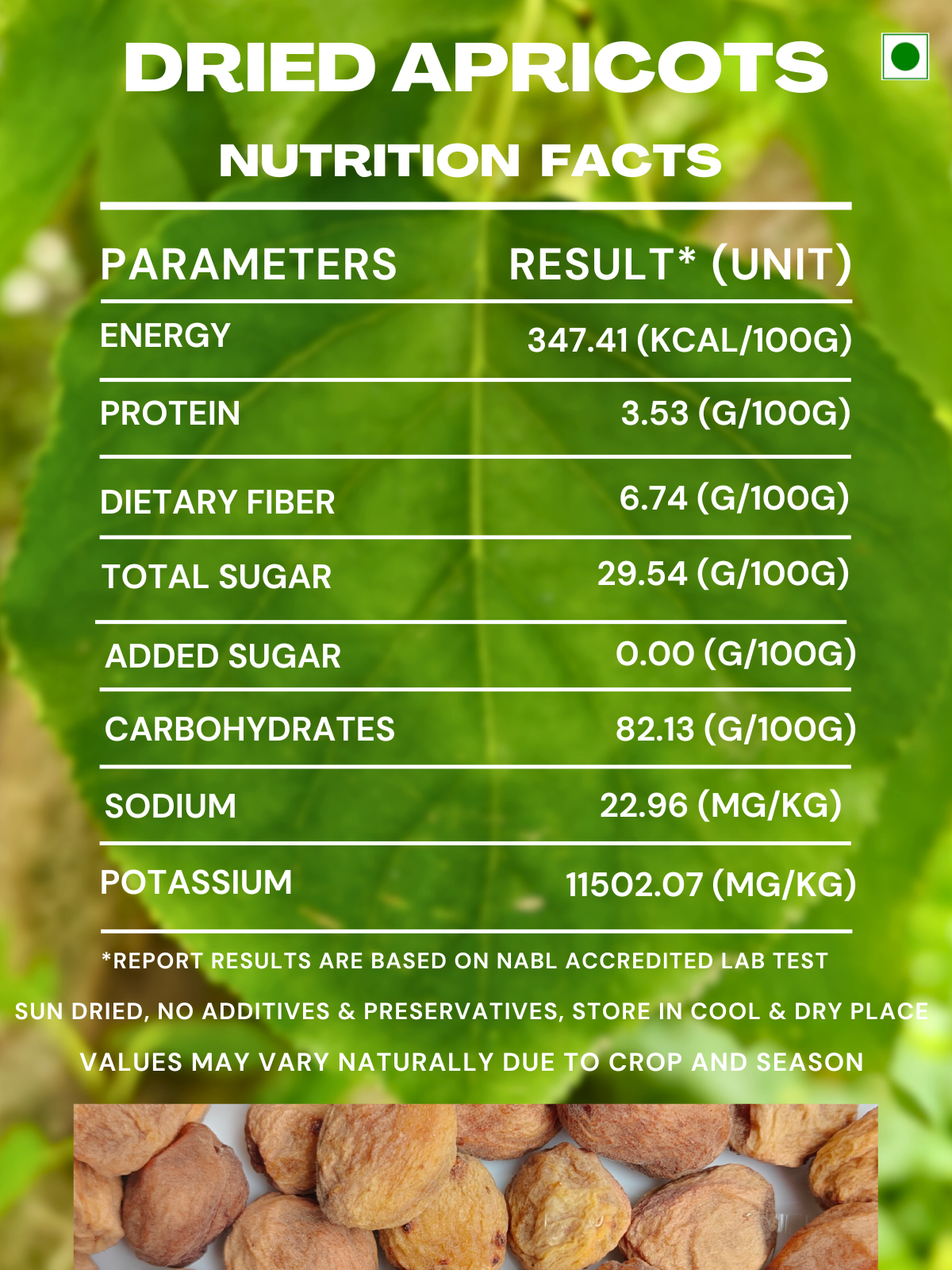 Dried Organic Apricots | Khumani | Khubani